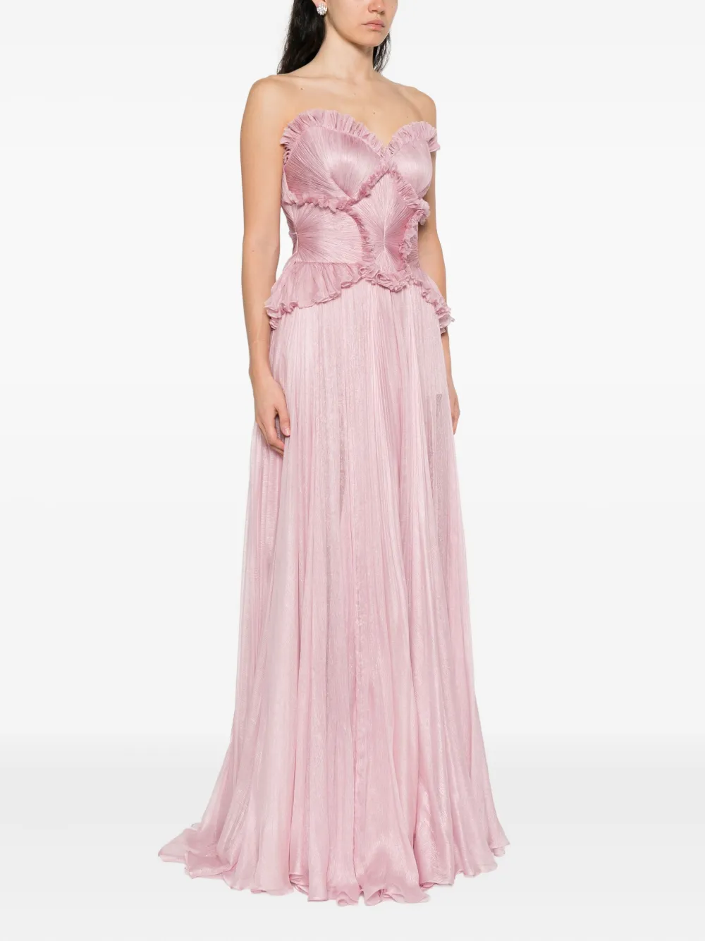 Iris Serban Jurk met ruches Roze