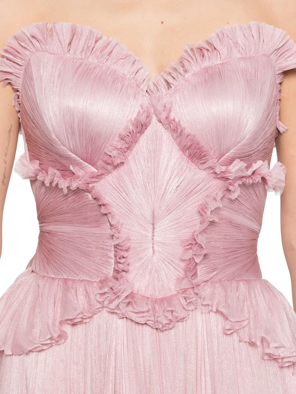 Iris Serban Jurk met ruches Roze