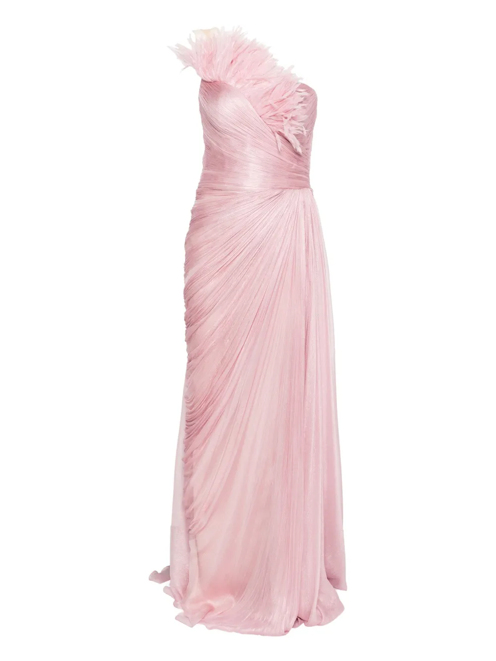 Elemiah feather-trim gown