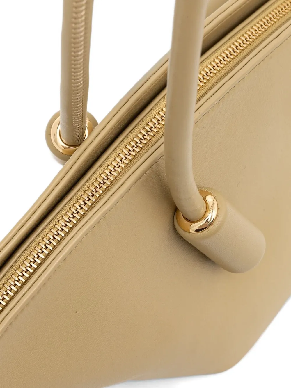 Themoirè Curved Top-handle Shoulder Bag In Neutral