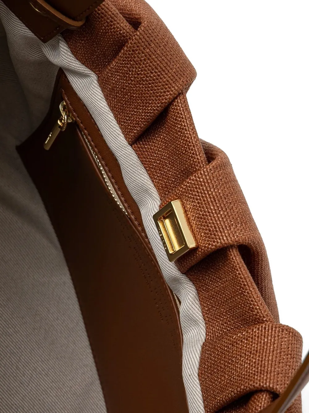 Themoirè pleated tote bag Bruin