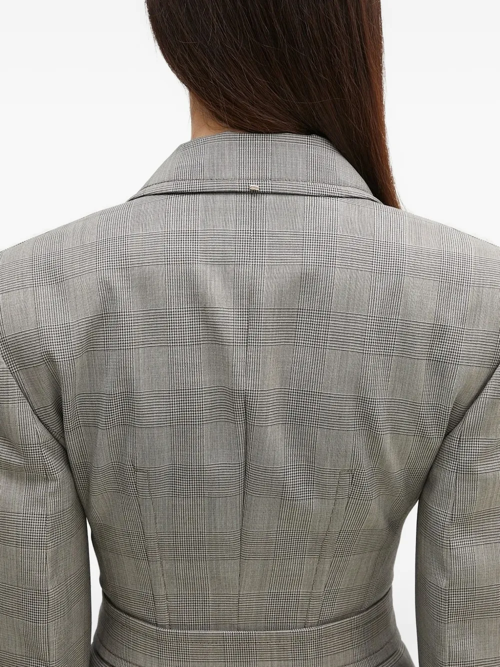 Sportmax Geruit jack met ceintuur Grijs