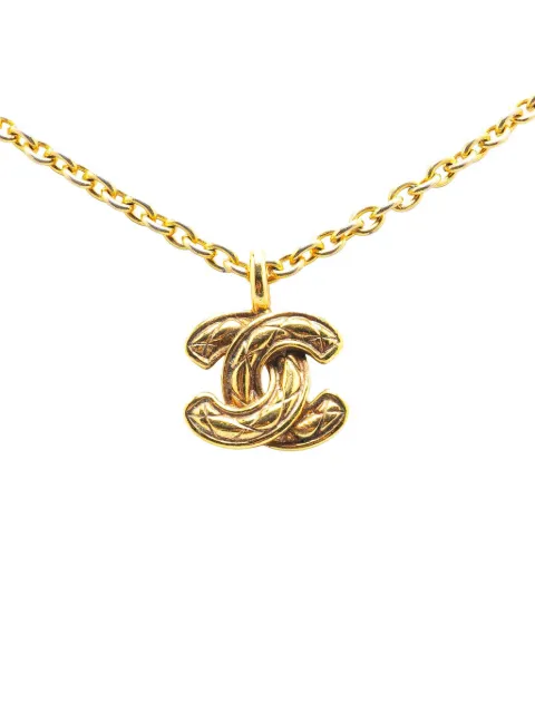 CHANEL Pre-Owned 20th Century vergoldete Halskette mit CC-Anhänger