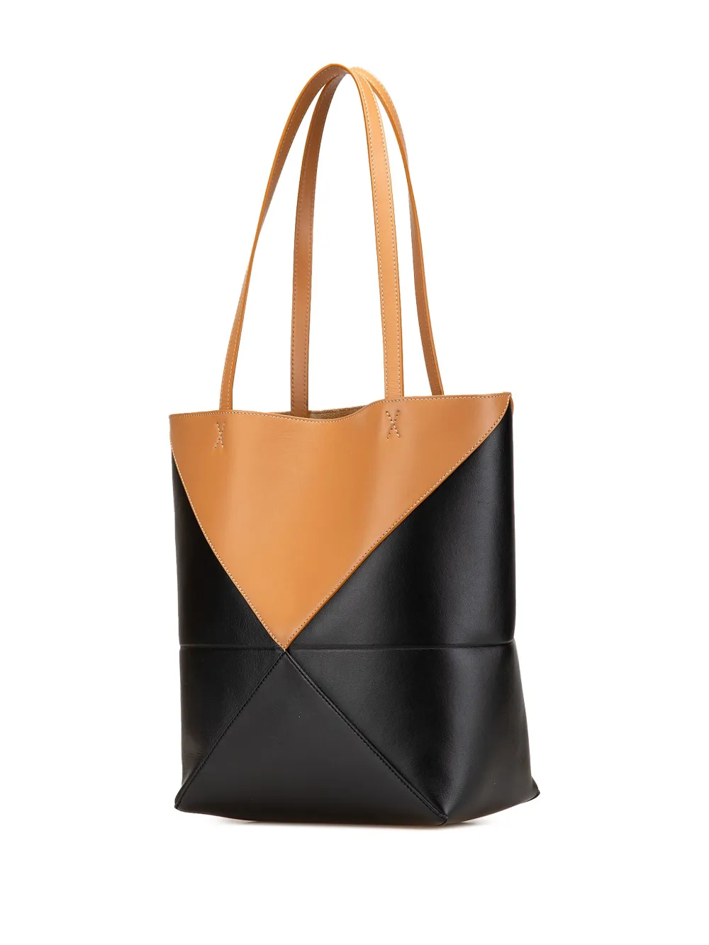 Pre-owned Loewe 2023-2025 Medium Bicolor Calfskin Puzzle Fold Tote Bag