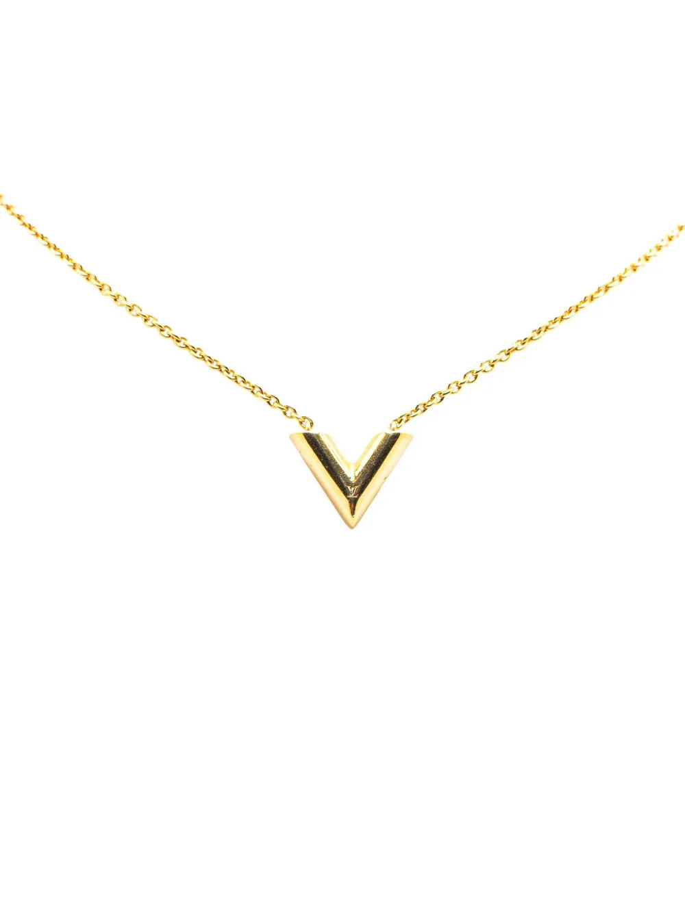 Louis Vuitton Pre-Owned 2018 Gold Plated Essential V Necklace costume necklace | Gold | Image 1