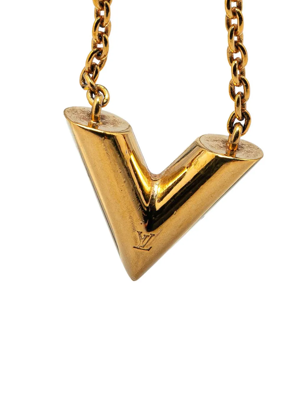 Louis Vuitton Pre-Owned 2018 Gold Plated Essential V Necklace costume necklace | Men | Image 2