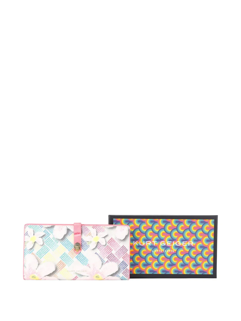Kurt Geiger London Camden portemonnee met bloemapplicatie Wit