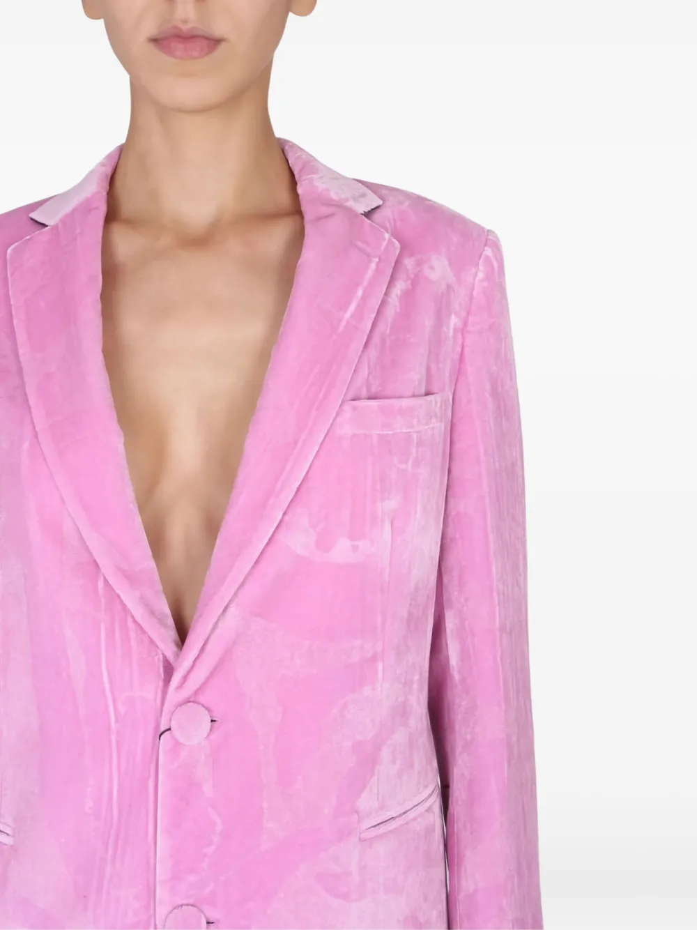Etro Single-breasted Velvet Blazer In Pink