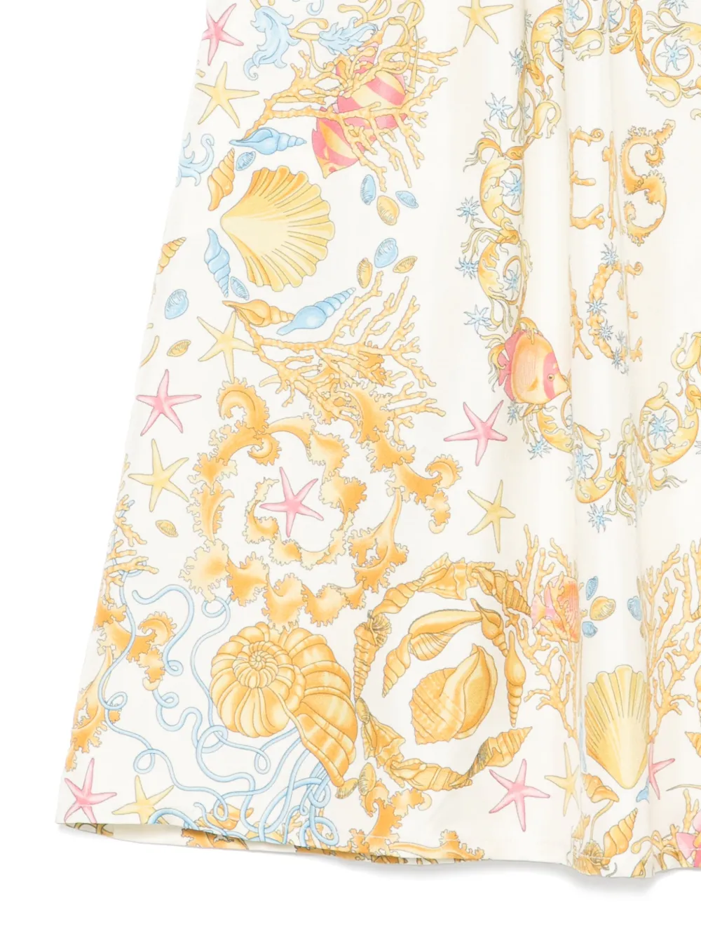 Versace Kids Zijden rok met print Beige