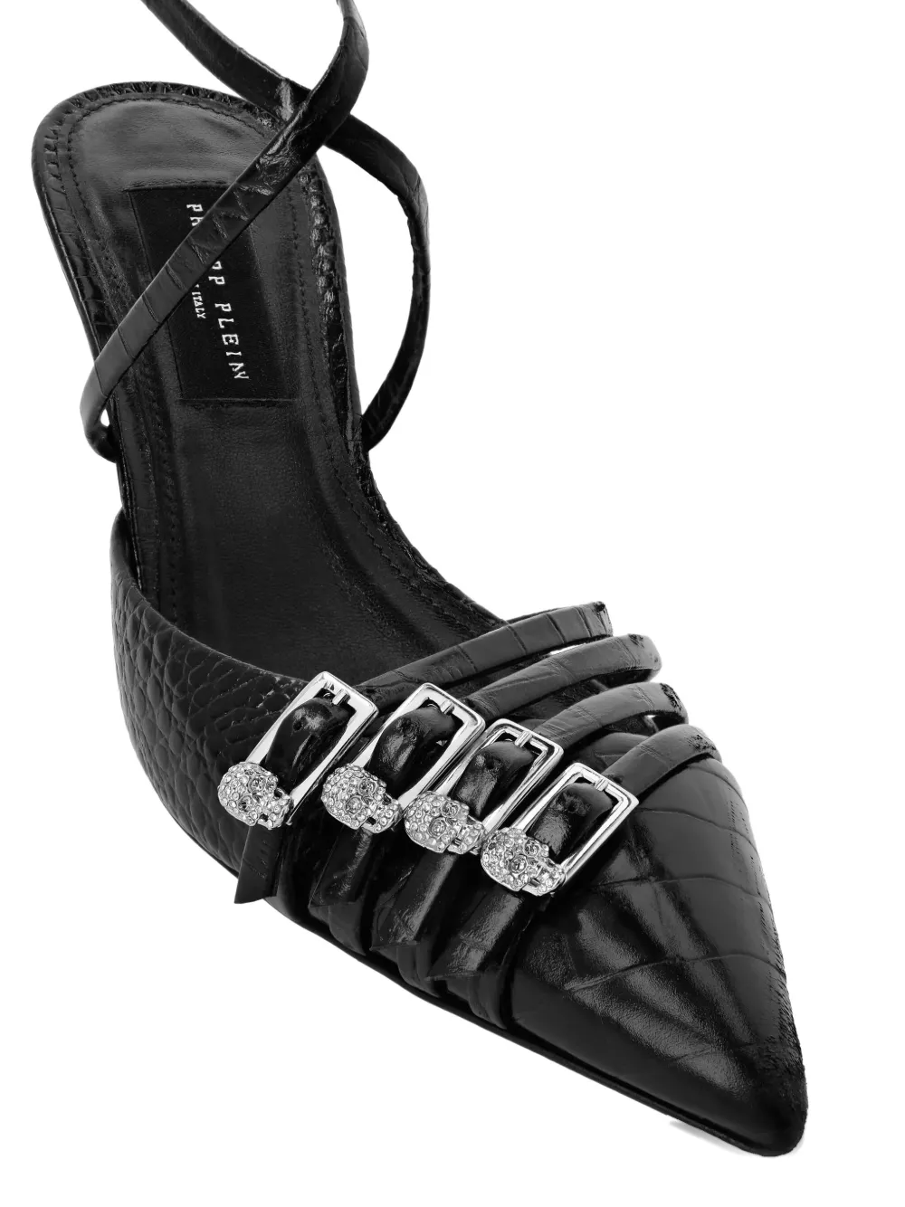 Philipp Plein Slingback pumps verfraaid met kristallen Zwart