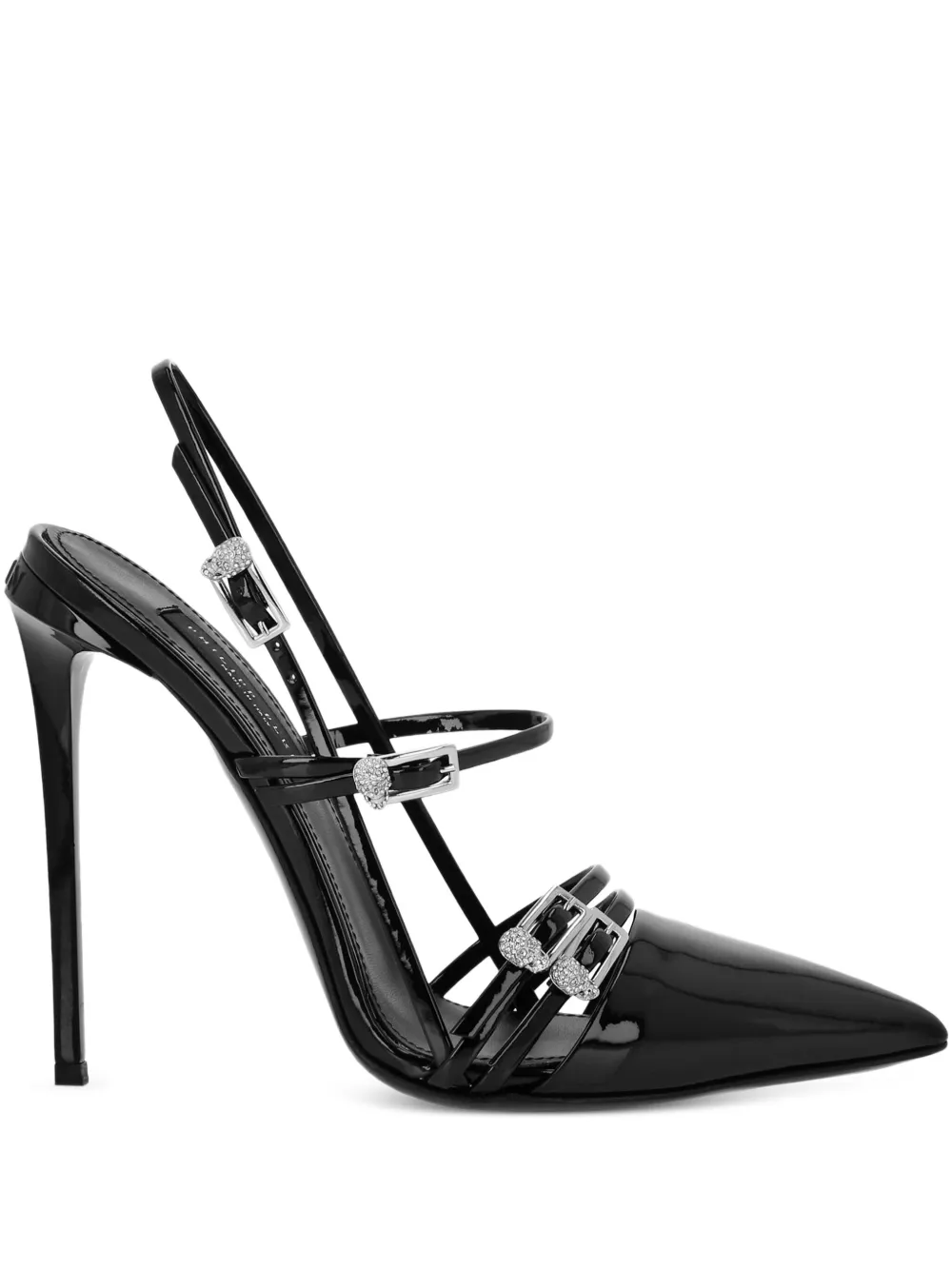 Philipp Plein buckle-embellished slingback pumps Black