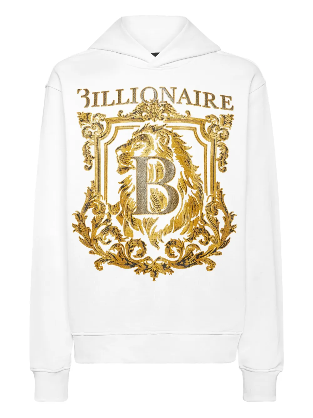 Billionaire Lion B Frame-print hoodie | White | Image 1