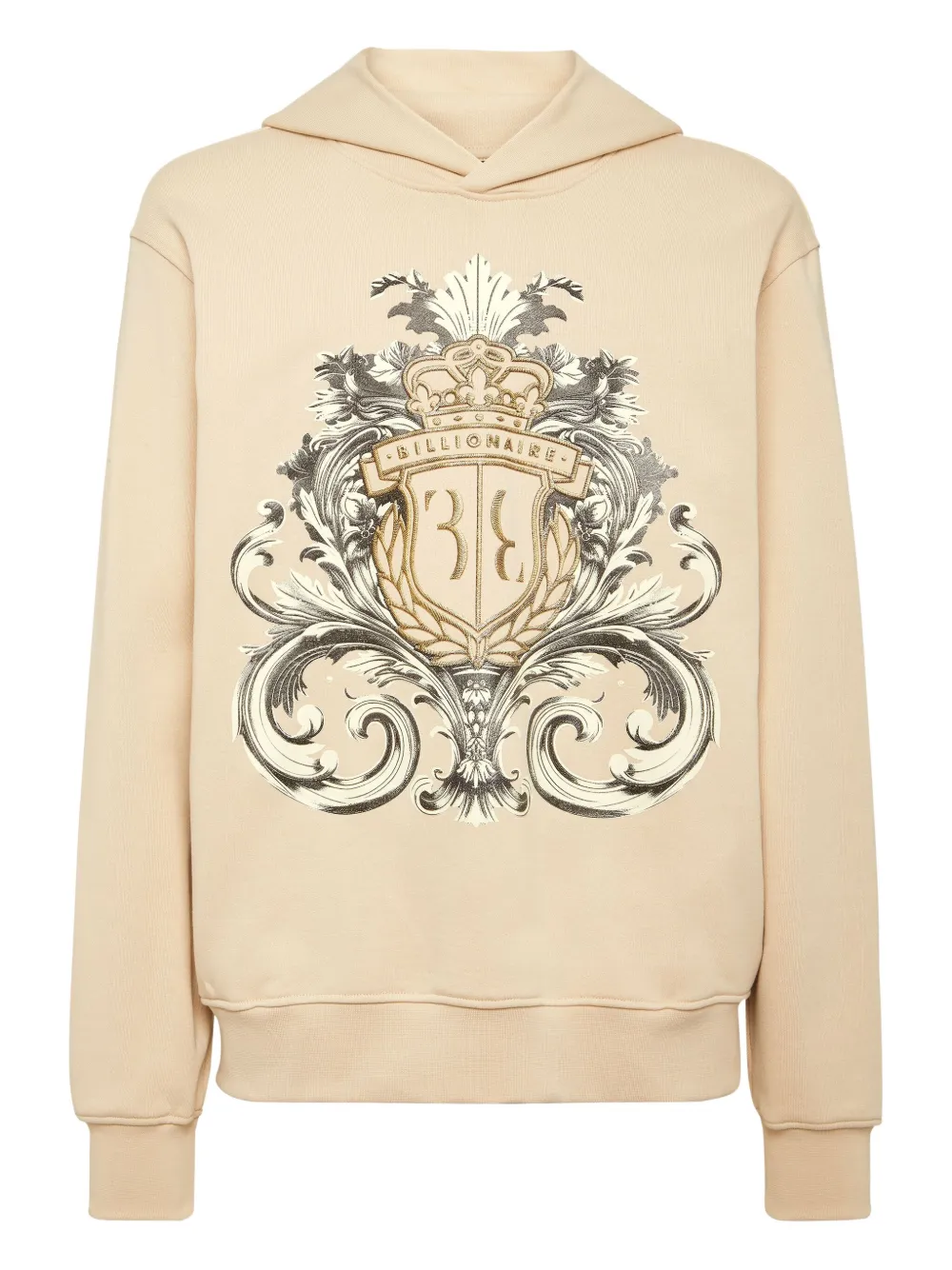 Billionaire crest-print hoodie | Neutrals | Image 1