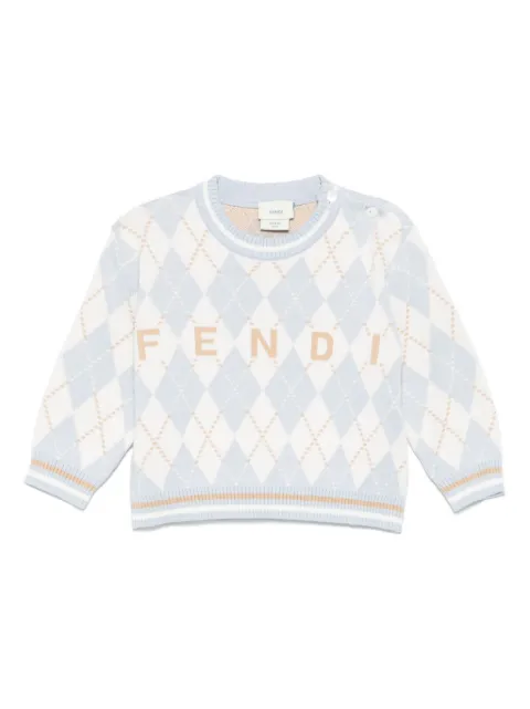Fendi Kids chevron-knit jumper