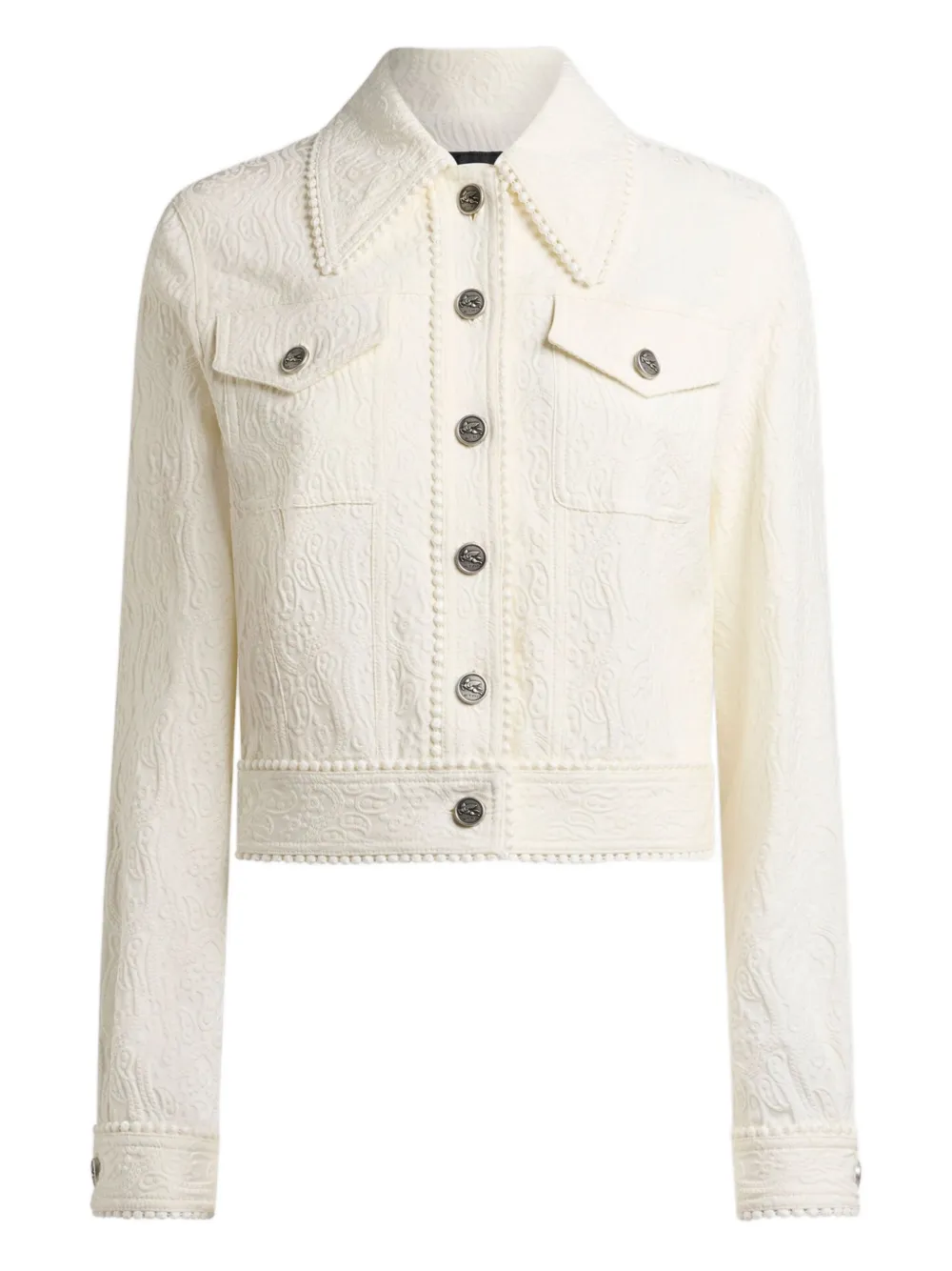ETRO Cropped jack met paisley-jacquard Wit