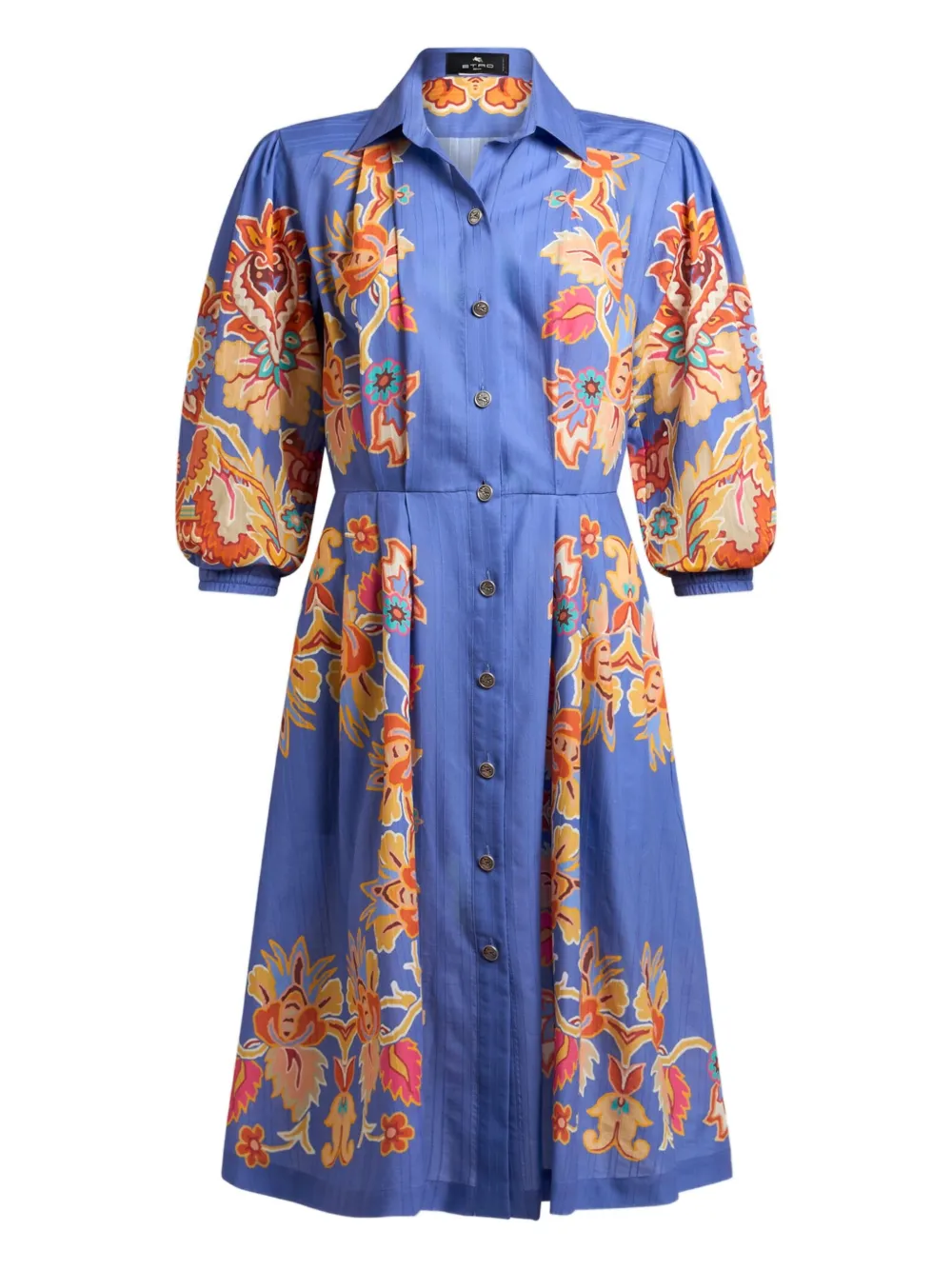 ETRO floral-motif shirt dress Blauw