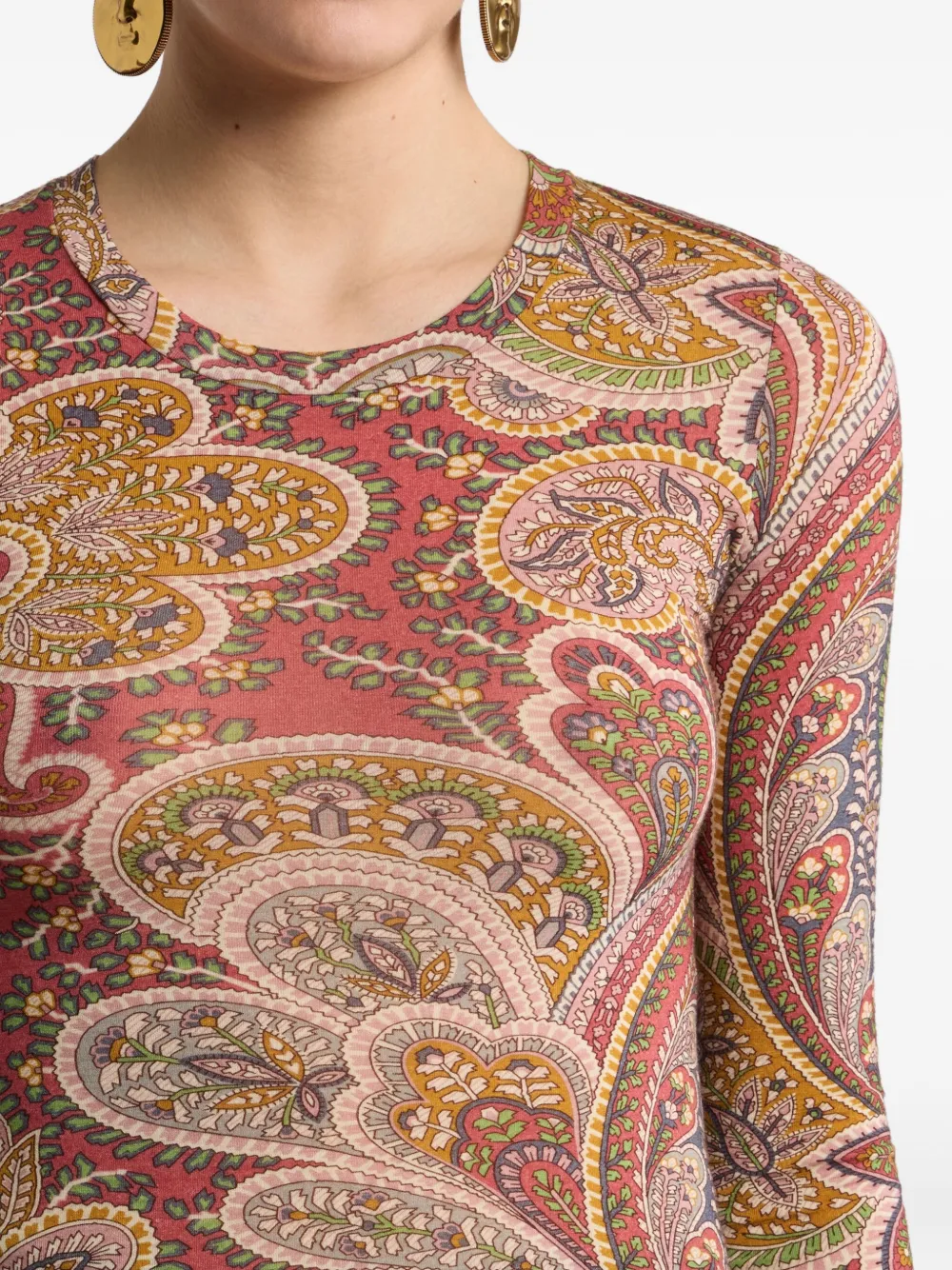 ETRO Top met paisley-print Beige
