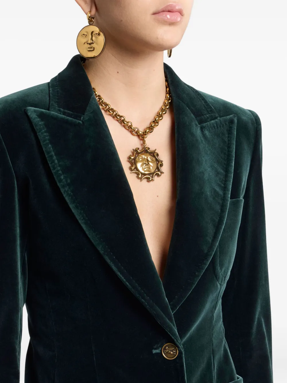 ETRO Blazer met enkele rij knopen Groen