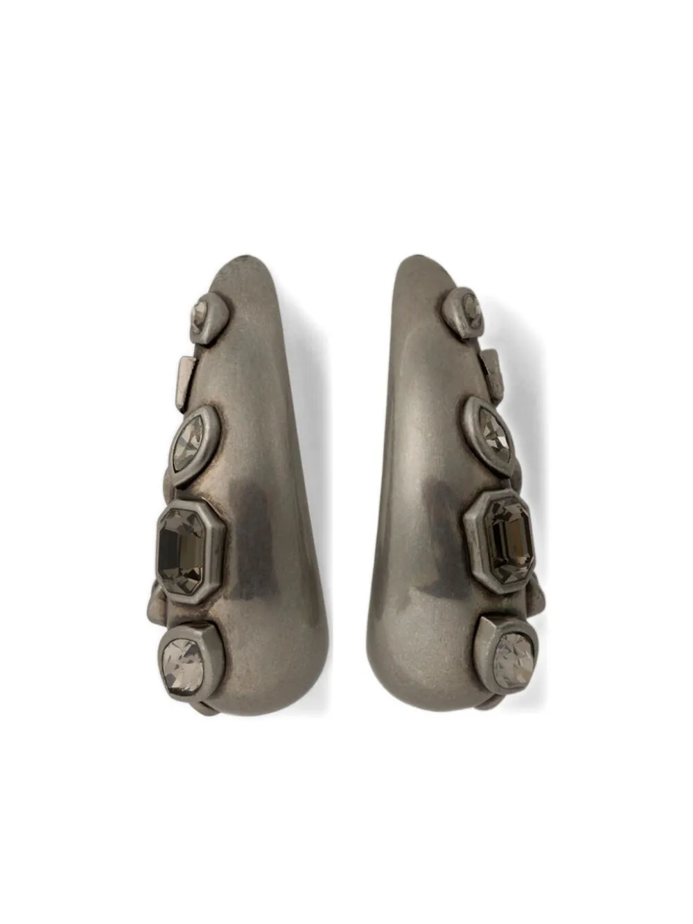 gemstone-embellished hoop earrings