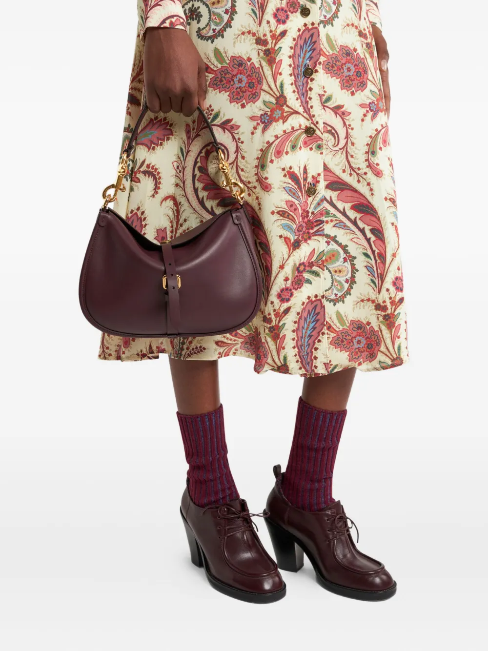 ETRO medium leather Pony shoulder bag - Rood