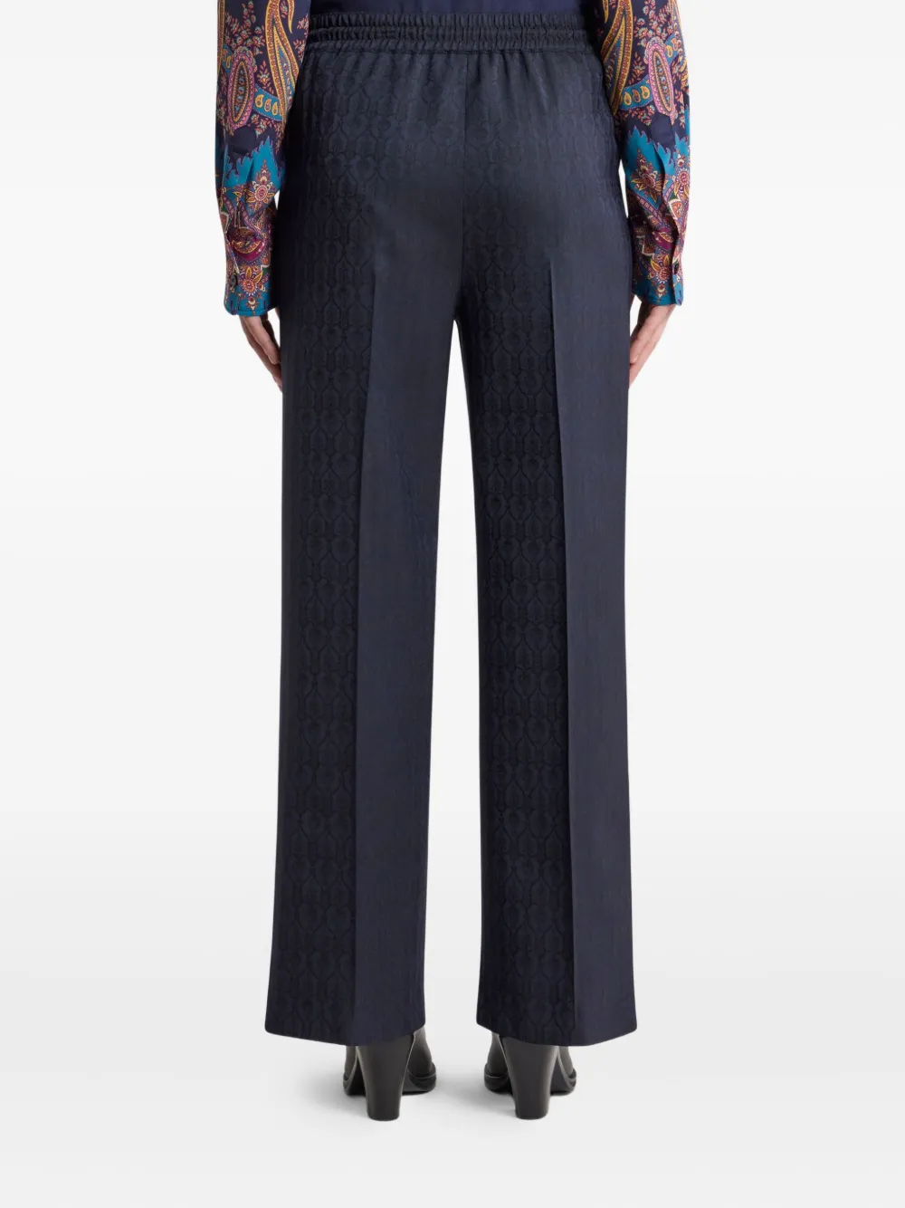 ETRO Broek met trekkoord en jacquard Blauw