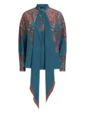 ETRO paisley-print tie-neck blouse - Blue