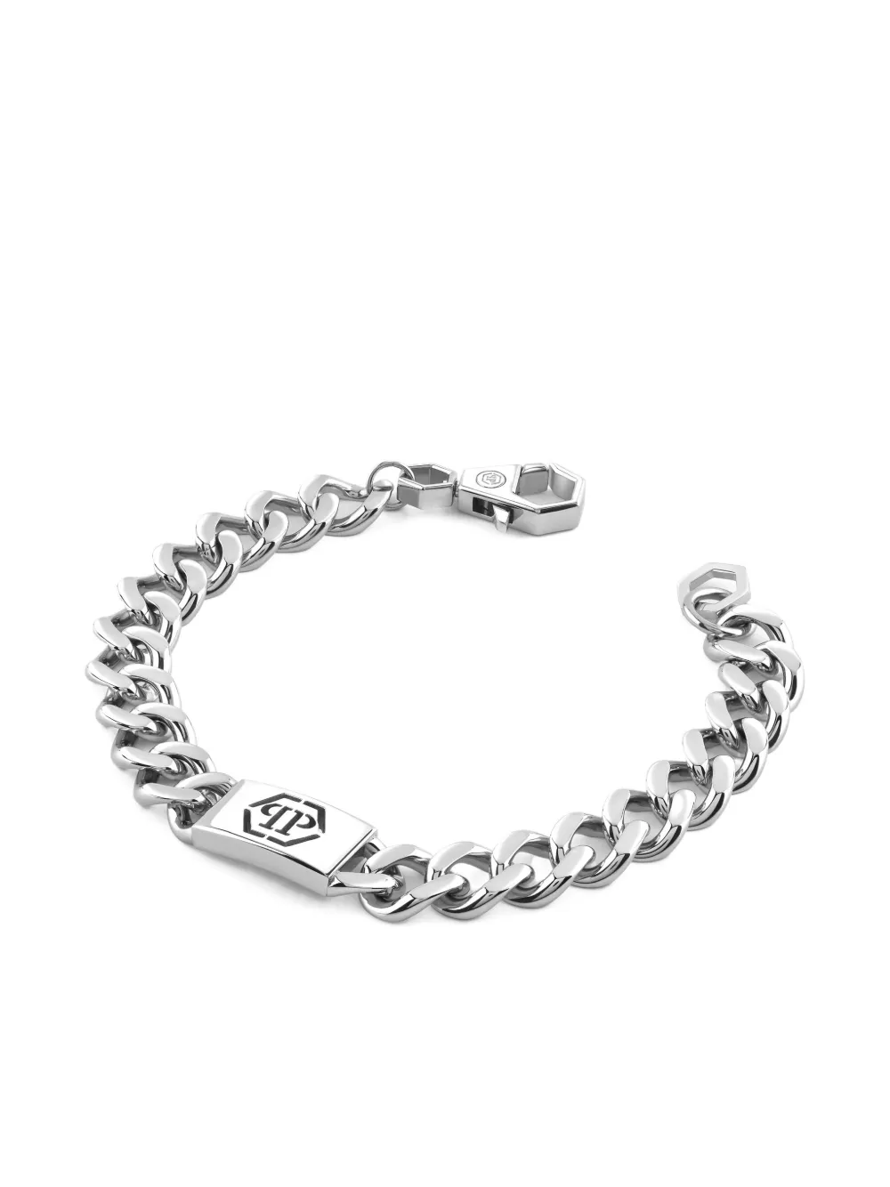 Philipp Plein Stainless Steel Bracelet Plein Tag In Metallic