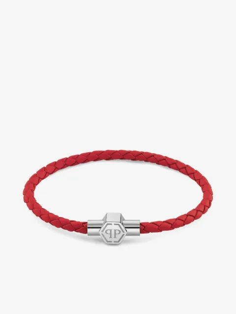 Philipp Plein leather stainless steel bracelet Plein Tag