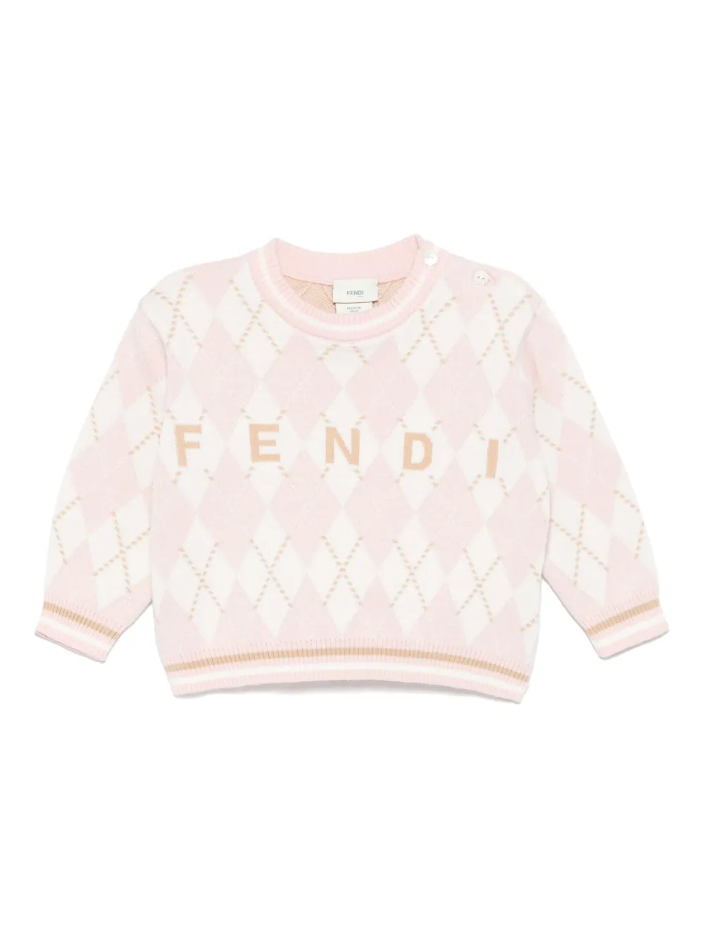 Fendi Kids Trui met geborduurd logo Roze