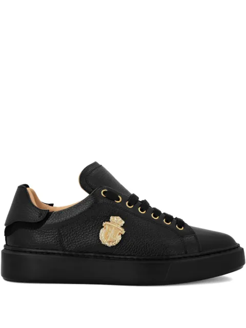 Billionaire logo-plaque leather sneakers