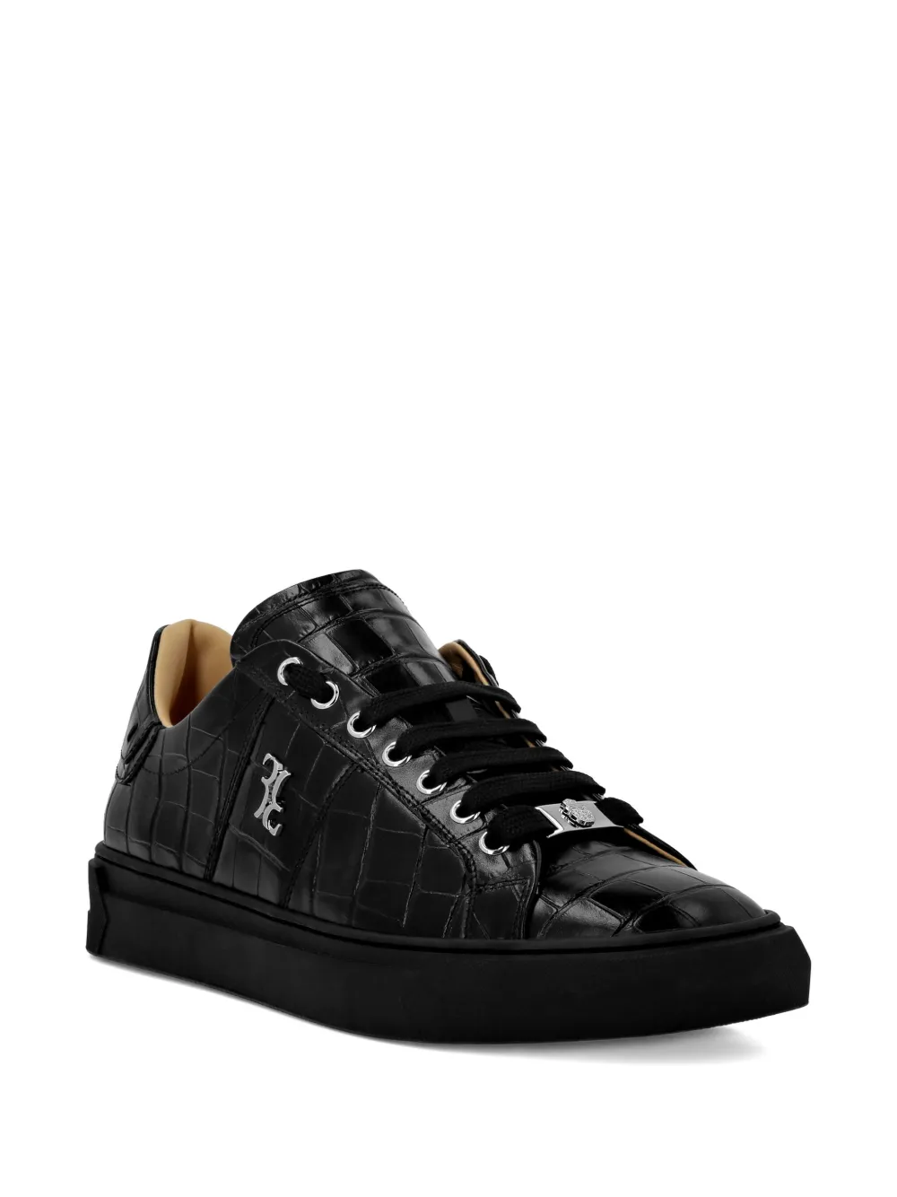 Billionaire crocodile-effect leather sneakers | Low-Tops | Image 2