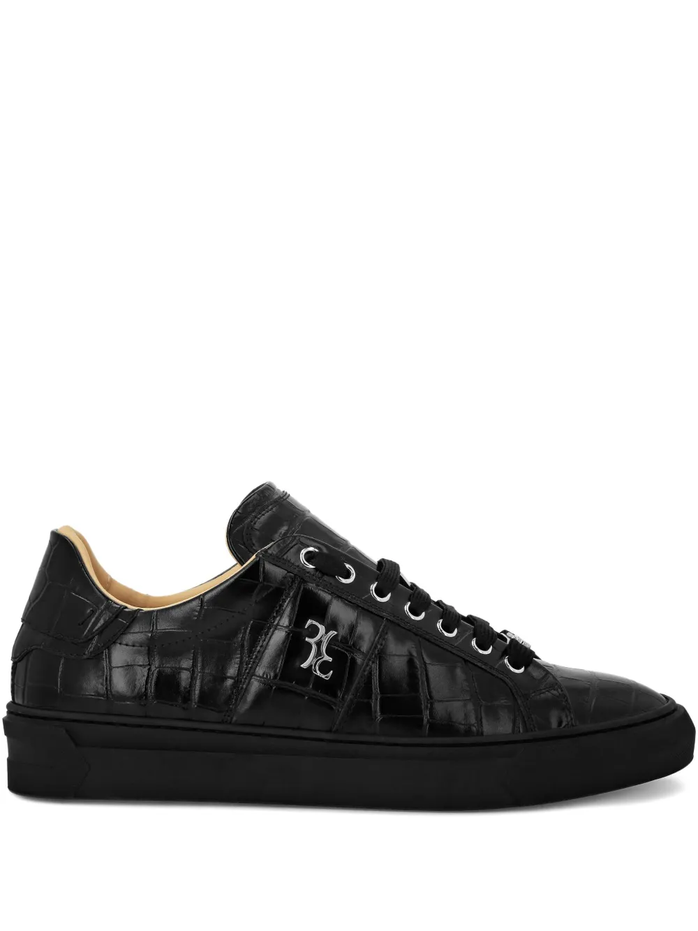 Billionaire Sneakers met krokodillen-reliëf Zwart