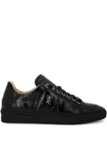 Billionaire crocodile-effect leather sneakers - Black
