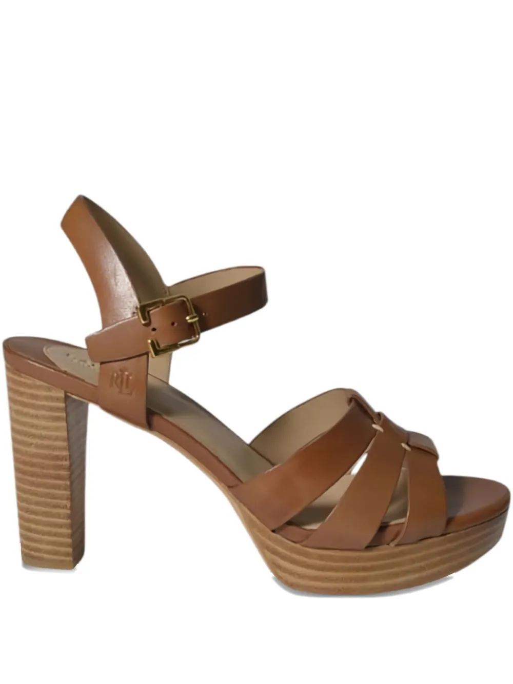 Lauren Ralph Lauren leather heeled sandals Brown