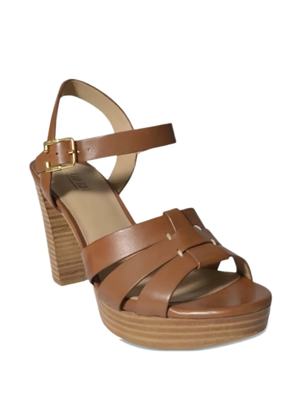 Lauren Ralph Lauren leather heeled sandals Brown