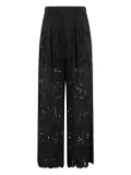 Isabelle Blanche cotton wide-leg trousers - Black