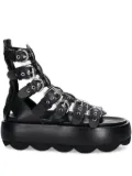 AGL buckle-embellished platform heeled sandals - Black