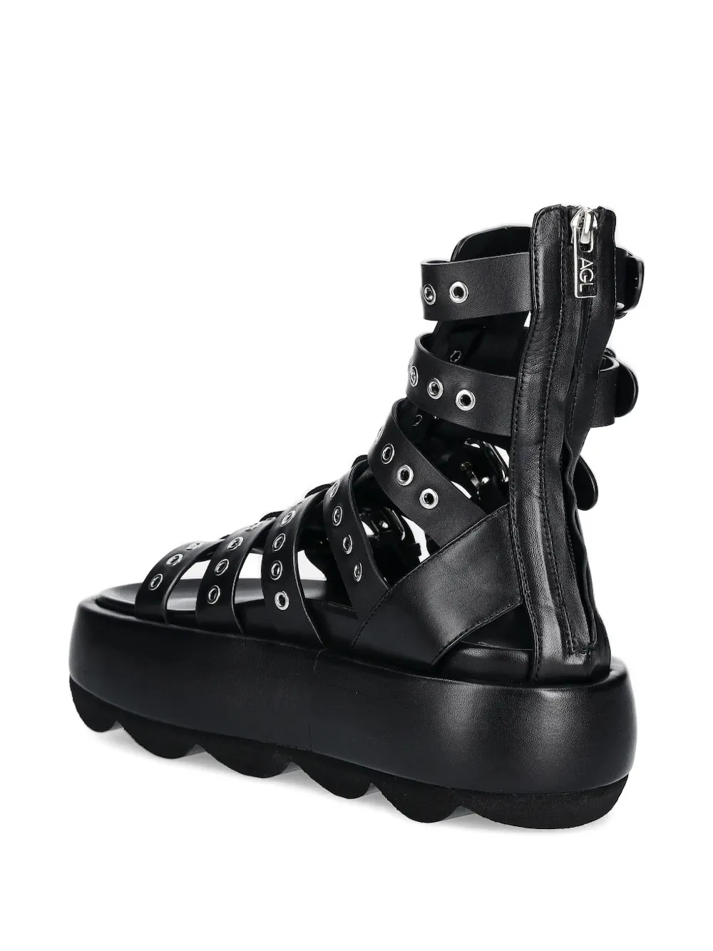 AGL buckle-embellished platform heeled sandals Black