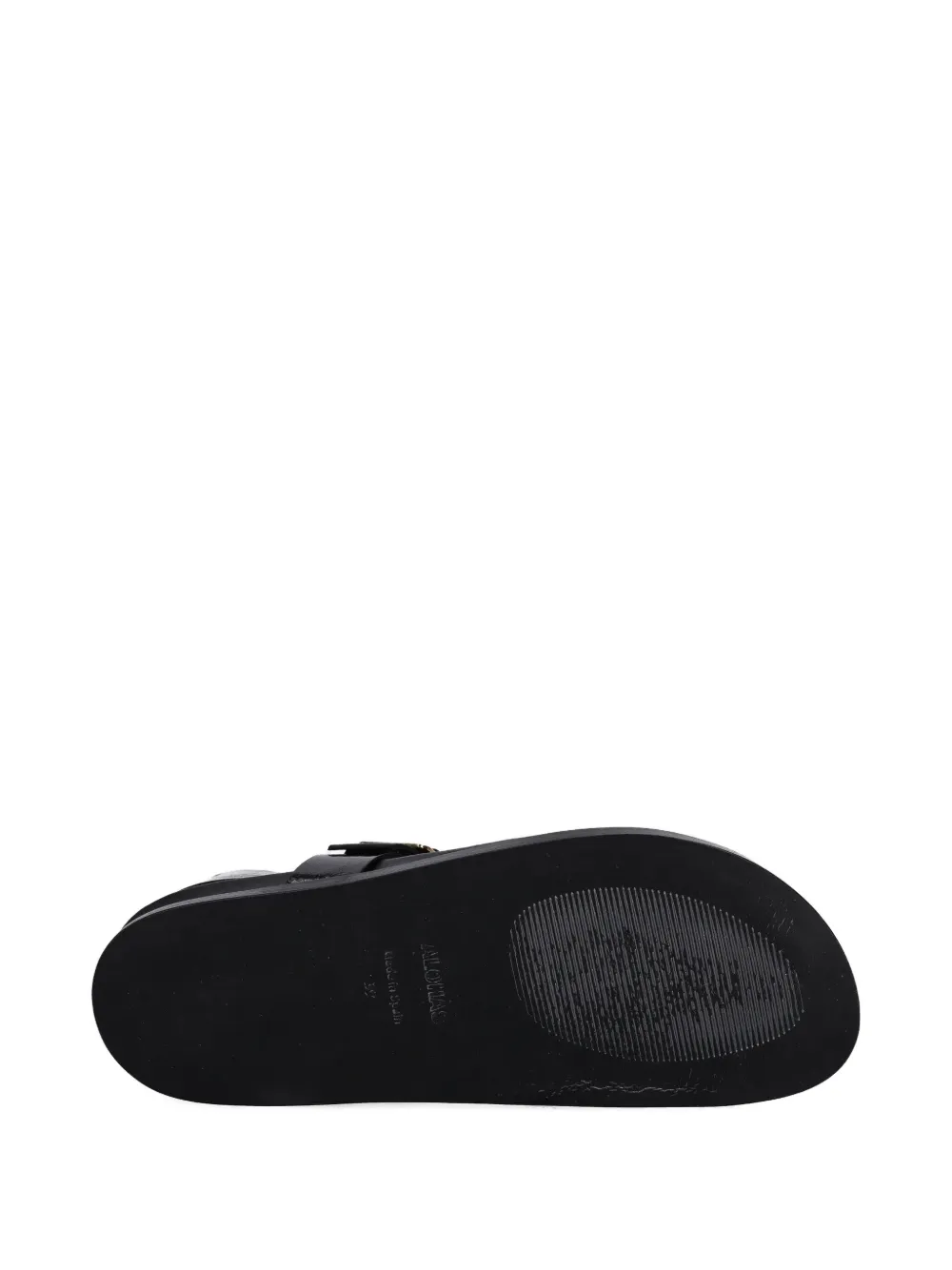 ALOHAS Platte leren sandalen Zwart