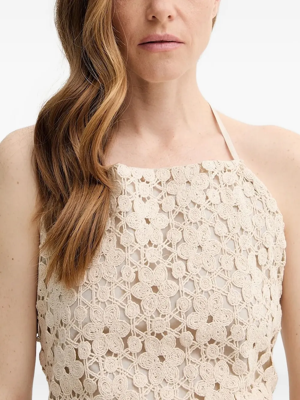 Alohas Crochet Halter-neck Top In Neutral