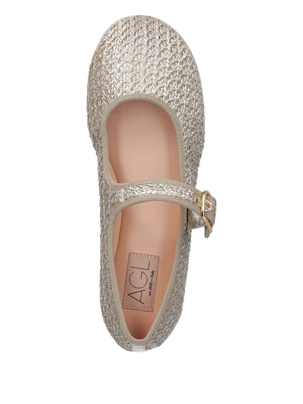 Agl Attilio Giusti Leombruni Buckle-fastening Ballet Flats In Gold