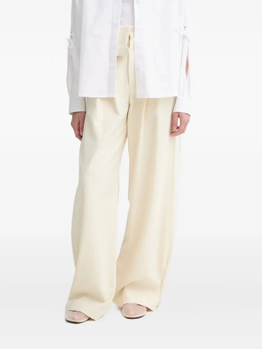 ALOHAS Broek met geplooid vlak Beige