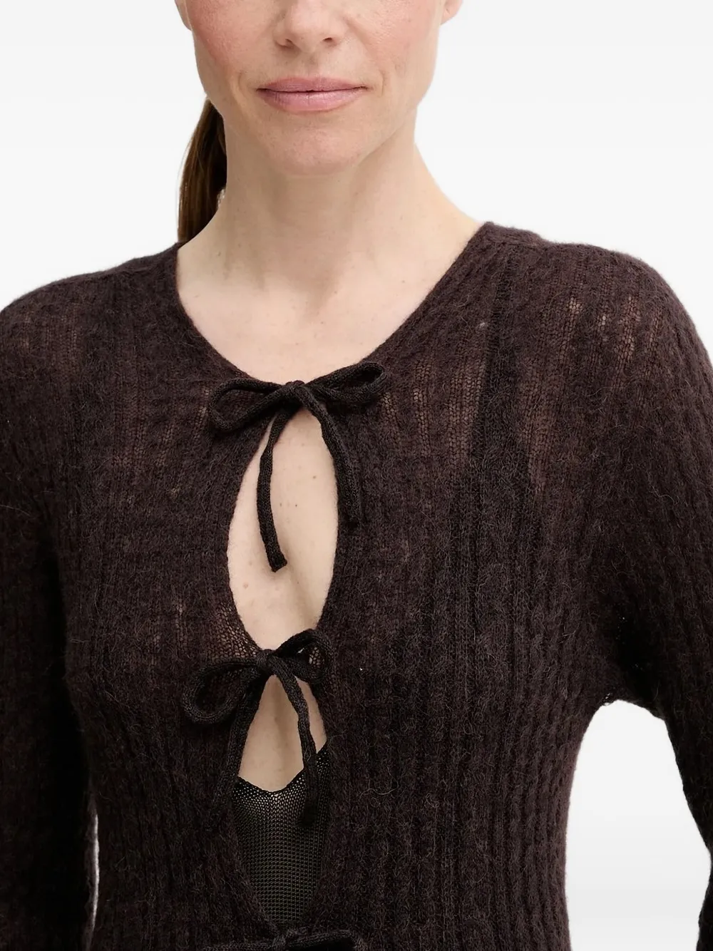 ALOHAS tie-front ribbed-knit dress Bruin