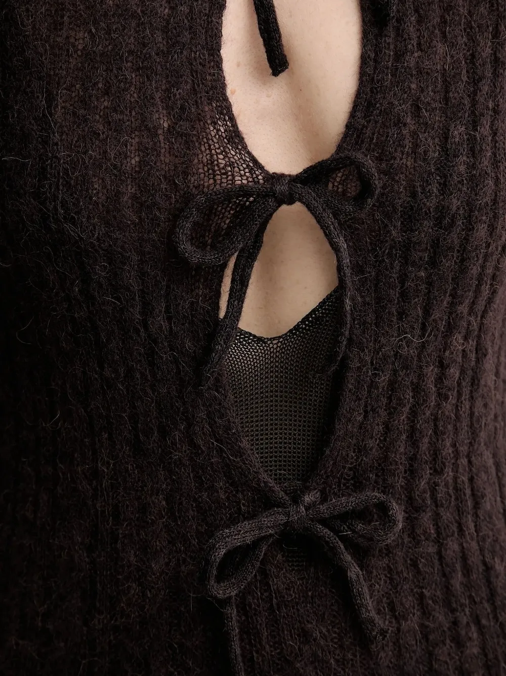 ALOHAS tie-front ribbed-knit dress Bruin
