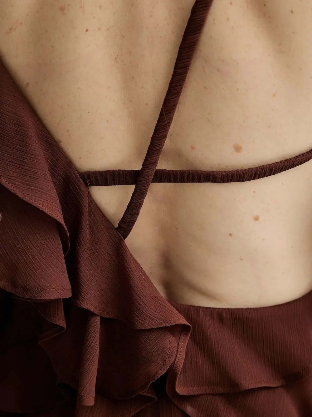 ALOHAS ruffled asymmetric party dress Bruin