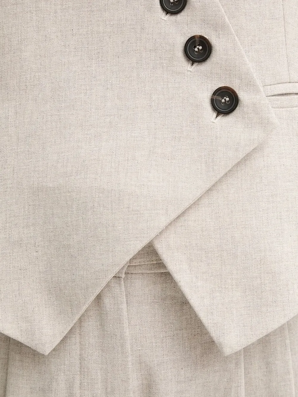 Alohas Asymmetrical Button Top In Neutral