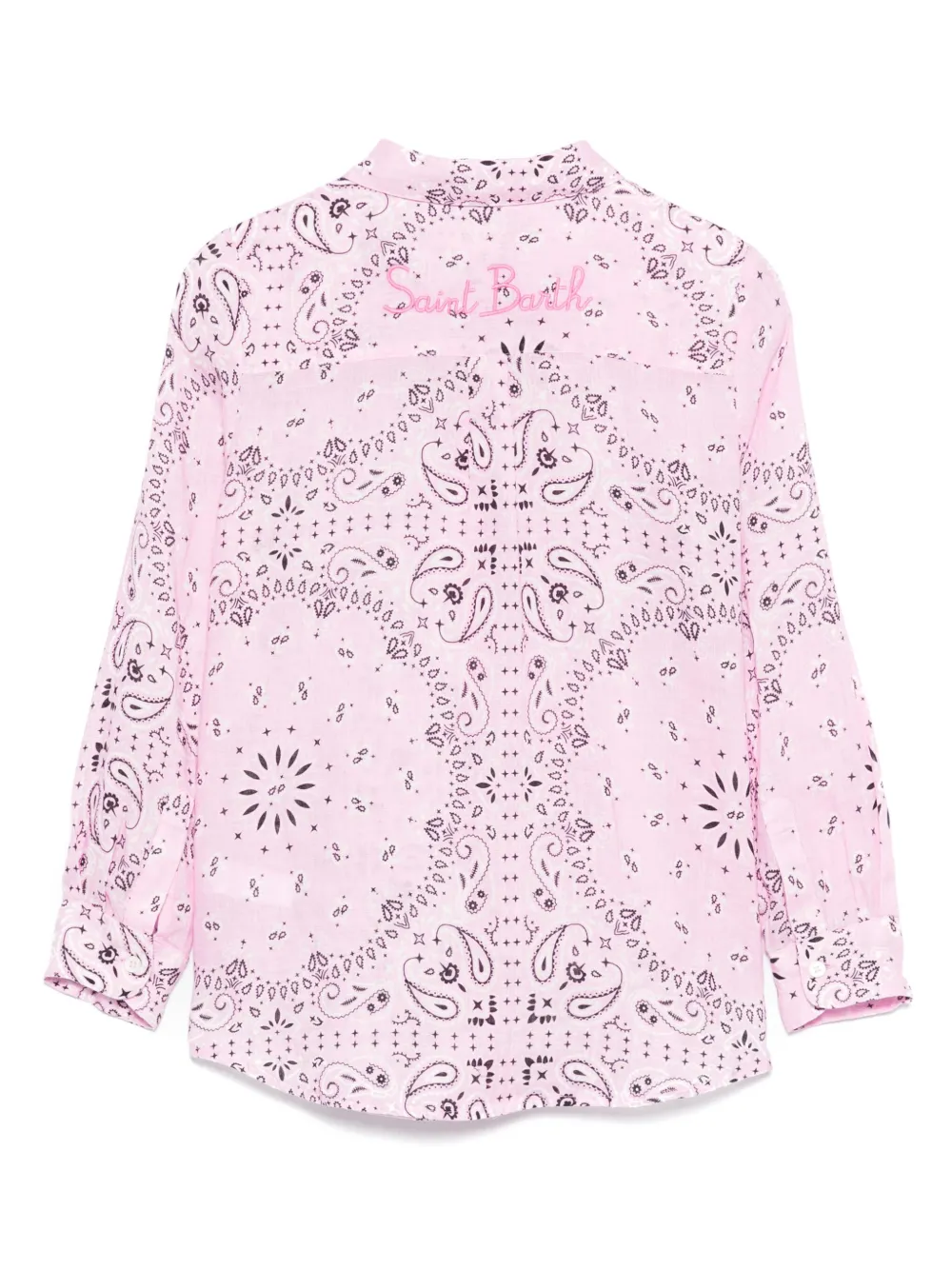 MC2 Saint Barth Kids Linnen shirt met bandanaprint Roze