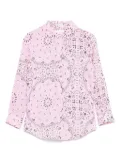 MC2 Saint Barth Kids linen bandana-print shirt - Pink