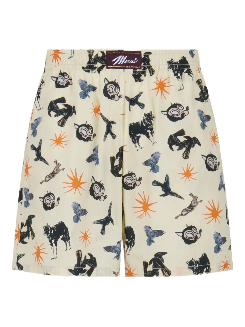 Marni graphic-print shorts | White | Image 1