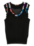 John Galliano Pre-Owned 2000s silk-trim sleeveless top - Black